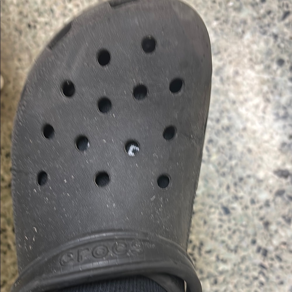 CROCS Black Sandals with Perforated Design